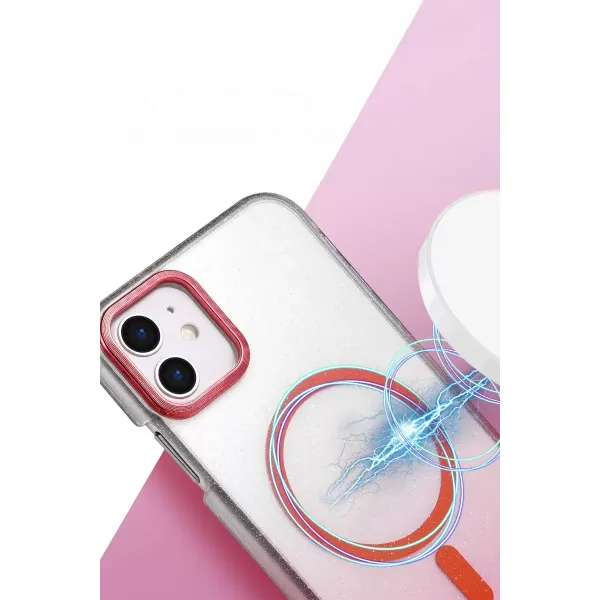 Apple İphone 12 Glossy Magsafe Kapak - Pembe