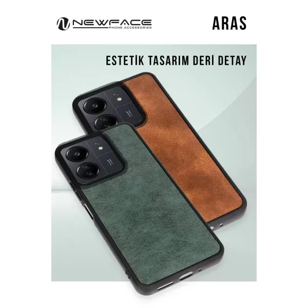 Samsung Galaxy A06 Kılıf Aras Deri Kapak - Taba