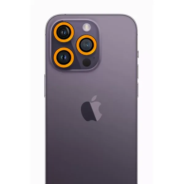 Apple İphone 12 Pro Neon Fosforlu Kamera Lens - Sarı