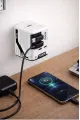 Gan+ Pd 40w Hızlı Şarj Adaptörü Çoklu Çıkış Usb-c Lightning Kablolu Hızlı Şarj Cihazı Ev Ofis Uyumlu Siyah