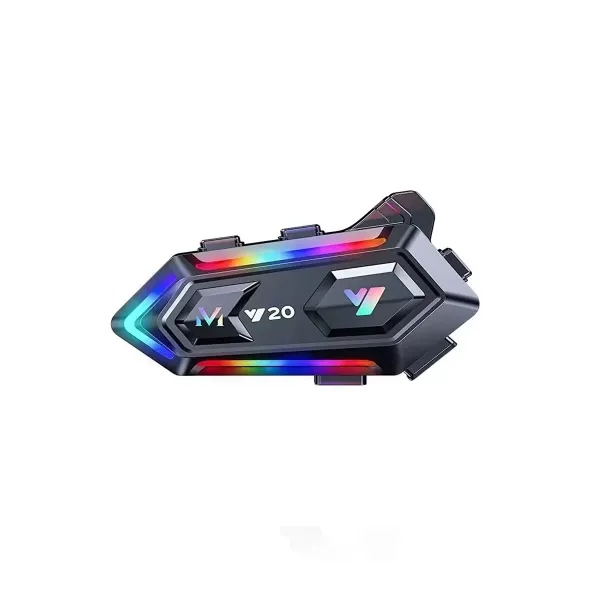 Y20 Motor Kurye Kask Kulaklık Rgb Modlu Bluetooth Motosiklet Kulaklık 5.3 Bluetooth Interkom