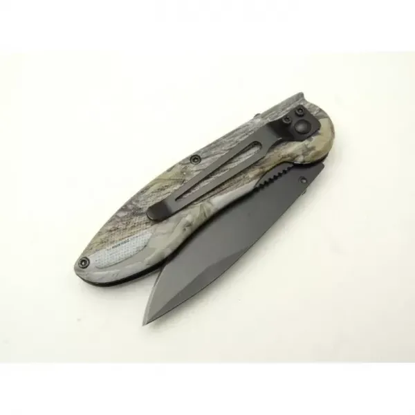 Çakı Yaprak Desenli 19,5 Cm Yarı Otomatik , Kemerlikli
