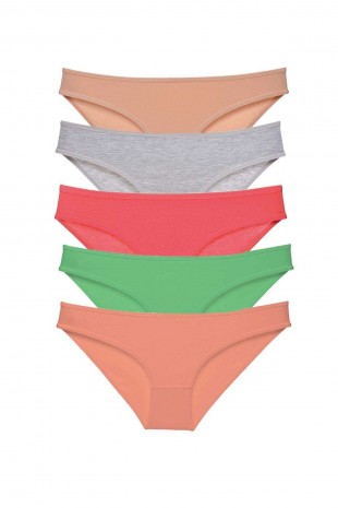 5 adet Eko Set Likralı Kadın Slip Külot Soft Renkler