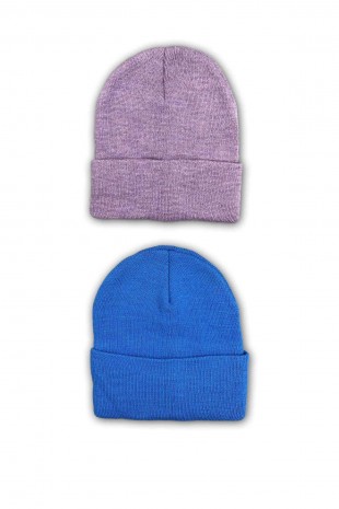 2 adet Unisex Basic Düz Bere Lila Mavi