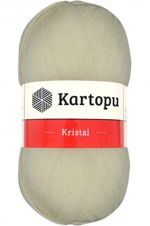 Kristal Çift Katlı El Örgü Lif İpi Krem K025