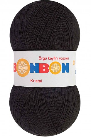 Kristal El Örgü Lif İpi Siyah 98206