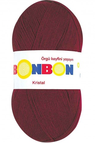 Kristal El Örgü Lif İpi Bordo 98220