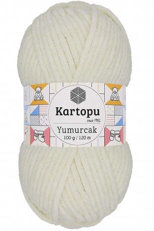 Yumurcak Kadife El Örgü İpi Kırık Beyaz K011