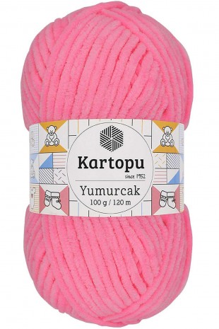 Yumurcak Kadife El Örgü İpi Fosfor Pembe K773