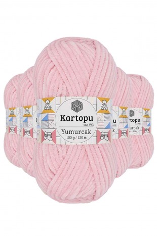 5 Adet Yumurcak Kadife El Örgü İpi Bebe Pembe K768
