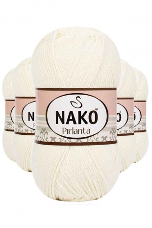 5 Adet Pırlanta Amigurumi El Örgü İpi Yünü Ekru 300
