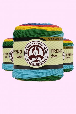 3 Adet Trend Cake Batik Ebruli El Örgü İpi 620