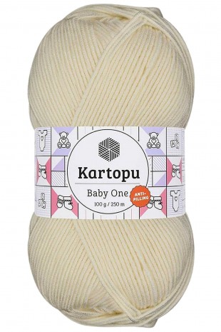 Baby One Tüylenmeyen El Örgü İpi Yünü Krem K025