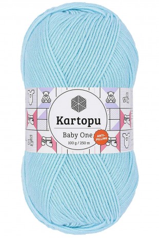 1 Adet Baby One Tüylenmeyen El Örgü İpi Yünü Gök Mavi K502