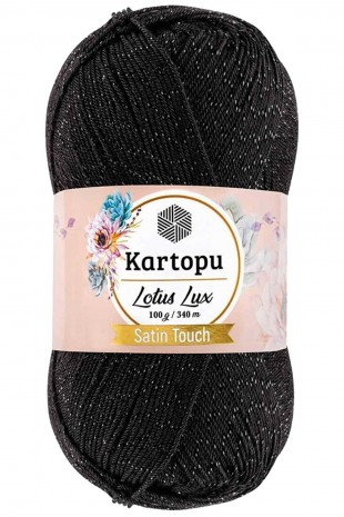 Lotus Lux Bikini Büstiyer Bluz Simli Örgü İpi K940 Siyah