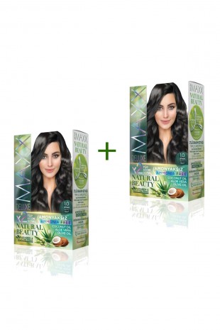 2 Paket Natural Beauty Amonyaksız Saç Boyası 1.0 Siyah