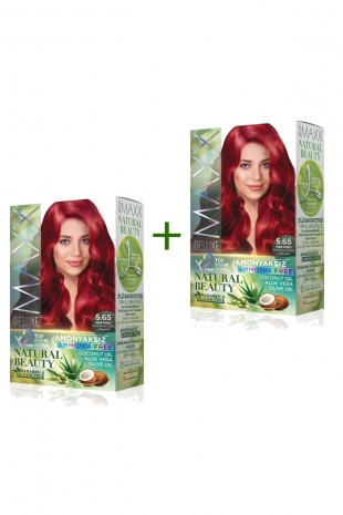 2 Paket Natural Beauty Amonyaksız Saç Boyası 5.65 Nar Kızılı