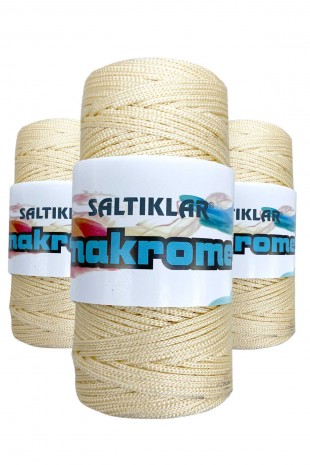 3 Adet Polyester Makrome İpi 270 Krem 100 gr