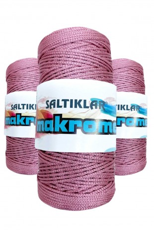 3 Adet Polyester Makrome İpi 350 Gül 100 gr