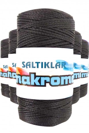 5 Adet Polyester Makrome İpi SYH Siyah 100 gr