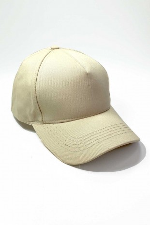 Arkası Cırtlı Ayarlanabilir Erkek-Kadın Sade Spor Şapka Koyu Krem