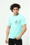 Su Yeşili Erkek Baskılı Oversize T-Shirt