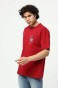 Bordo Erkek Baskılı Oversize T-Shirt