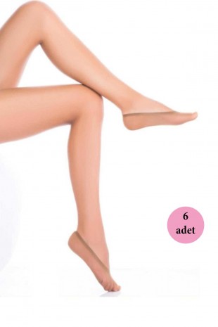 6 Adet Microfiber Suba Kadın Babet Çorap Ten 57