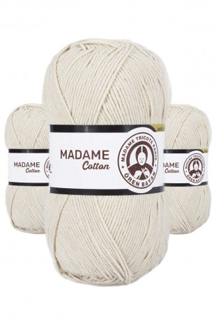3 Adet Madame Cotton El Örgü İpi Yünü 100 gr 005 Bej