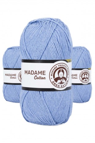 3 Adet Madame Cotton El Örgü İpi Yünü 100 gr 013 Koyu Mavi