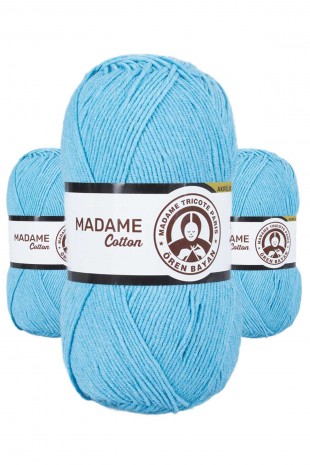 3 Adet Madame Cotton El Örgü İpi Yünü 100 gr 016 Turkuaz