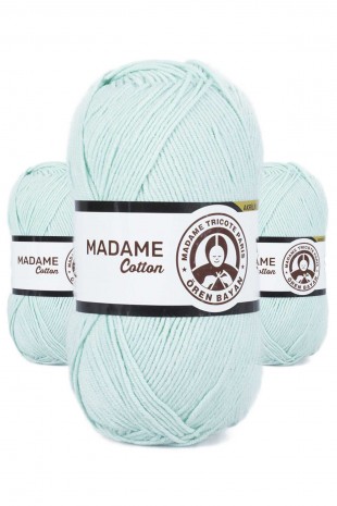 3 Adet Madame Cotton El Örgü İpi Yünü 100 gr 017 Mint Yeşili