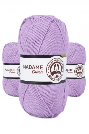 3 Adet Madame Cotton El Örgü İpi Yünü 100 gr 023 Lila