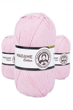 3 Adet Madame Cotton El Örgü İpi Yünü 100 gr 033 Pembe
