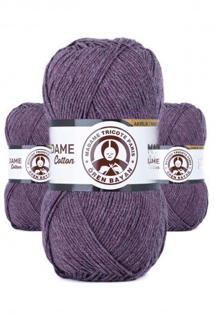 3 Adet Madame Cotton El Örgü İpi Yünü 100 gr 045 Pastel Gül