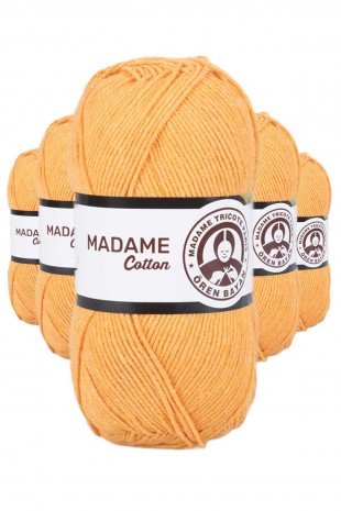 5 Adet Madame Cotton El Örgü İpi Yünü 100 gr 007 Turuncu