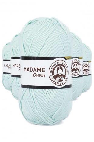 5 Adet Madame Cotton El Örgü İpi Yünü 100 gr 017 Mint Yeşili