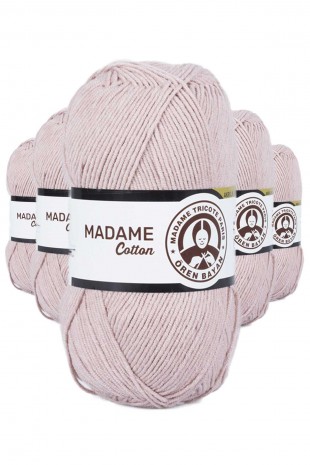 5 Adet Madame Cotton El Örgü İpi Yünü 100 gr 025 Leylak