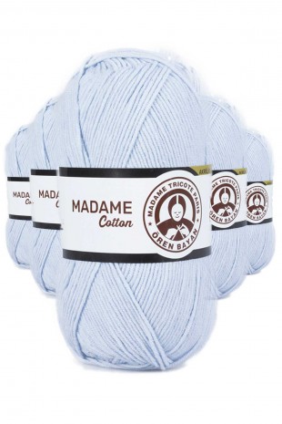 5 Adet Madame Cotton El Örgü İpi Yünü 100 gr 031 Bebe Mavisi