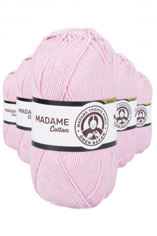 5 Adet Madame Cotton El Örgü İpi Yünü 100 gr 033 Pembe
