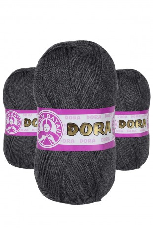 3 Adet Dora El Örgü İpi Yünü 100 gr 009 Füme