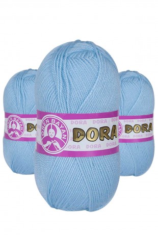 3 Adet Dora El Örgü İpi Yünü 100 gr 011 Mavi