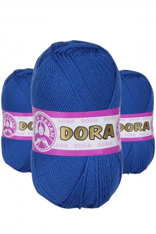 3 Adet Dora El Örgü İpi Yünü 100 gr 016 Saks Mavi