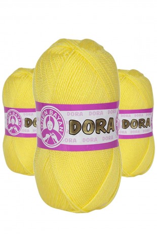 3 Adet Dora El Örgü İpi Yünü 100 gr 028 Sarı