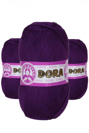 3 Adet Dora El Örgü İpi Yünü 100 gr 043 Mor