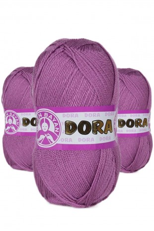 3 Adet Dora El Örgü İpi Yünü 100 gr 050 Eflatun