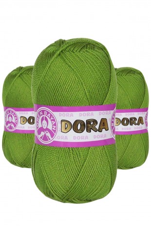 3 Adet Dora El Örgü İpi Yünü 100 gr 066 Çimen Yeşili