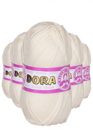 5 Adet Dora El Örgü İpi Yünü 100 gr 005 Koyu Krem