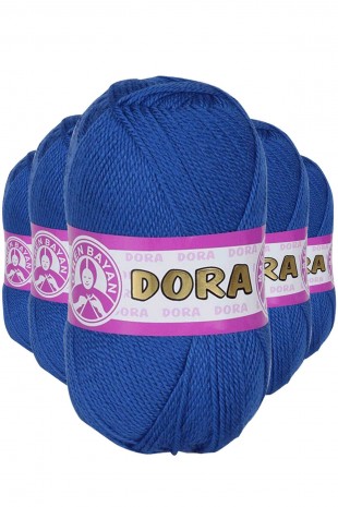 5 Adet Dora El Örgü İpi Yünü 100 gr 016 Saks Mavi