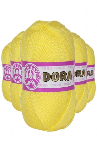 5 Adet Dora El Örgü İpi Yünü 100 gr 028 Sarı